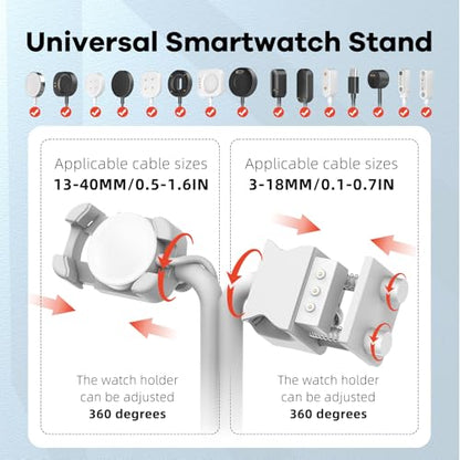 4-in-1 Charging Station,Wireless Charger & Dual Smart Watch Stand - color: A423SW-White