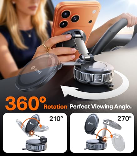 VICSEED for MagSafe Car Mount [Upgraded 98LBS Strongest Suction,Won't Break