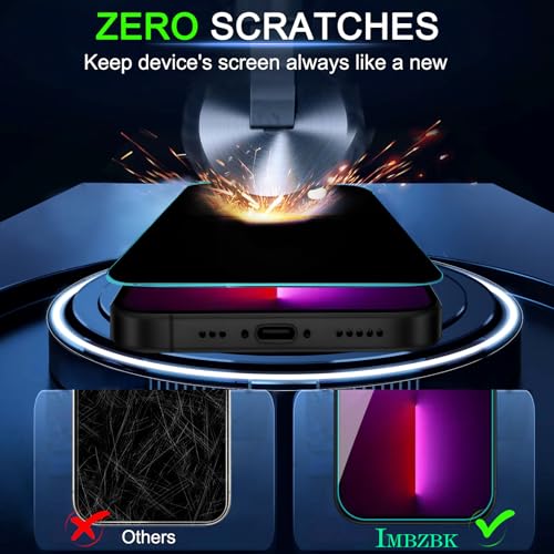 IMBZBK Privacy Screen Protector for iPhone 13 Pro, Tempered Glass, 3+3 Pack
