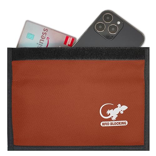 Faraday Bag Anti-Tracking GPS RFID Car Key Signal Blocker Wallet Shielding Pouch Protective Case for Cell Phone Car Key FOB, Data Privacy, Electronic Device Security (ORANGE - NYLON) - color: ORANGE - NYLON