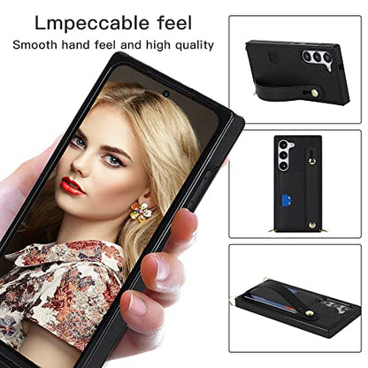 CCSmall for Samsung Galaxy S23+ Plus Crossbody Case w Card Holder KB Black - color: Black, size: Galaxy S23 Plus