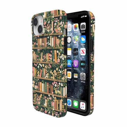 Casely iPhone 14 Plus Case | Book Nook | Floral Library | Compatible with MagSafe | Classic Ultra Slim Design - color: Book Nook | Floral Library
