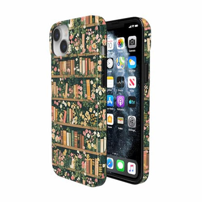 Casely iPhone 14 Plus Case | Book Nook | Floral Library | Compatible with MagSafe | Classic Ultra Slim Design - color: Book Nook | Floral Library