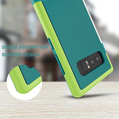 Jeylly Galaxy Note 8 Case, Note 8 Cover, [3 Color] Slim Hybrid Impact Rugged Soft TPU & Hard PC Bumper Shockproof Protective Anti-Slip Case Cover Shell for Samsung Galaxy Note 8 SM-N950 - Green | [3 Color] Slim Hybrid Impact Rugged Soft TPU & Hard PC Bump