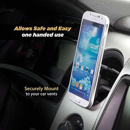 Scosche MAGVM2 MagicMount Magnetic Car Phone Holder - Strong Magnet Car Mount for iPhone and Android - Secure Magnetic Cell Phone Mount for Air Vent - Universal 360° Adjustable Mobile Cellphone Holder - style: Vent