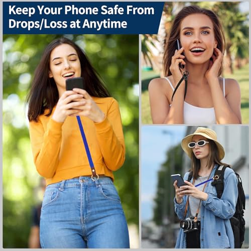 Hovmwey Stretchy Phone Lanyard Tether, 2 Pack Phone Leash Anti-theft Phone Strap for Anti-drop Outdoor Hiking Cycling Climbing Universal for Most Cell Phones, Clein Blue - color: Clein Blue