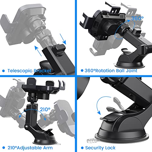 Wireless Car Charger, Fast Charging 15W Auto Clamping Car Charger Phone Holder Phone Mount for iPhone16 15 14 13 12 11 Pro Max Xs, Samsung Galaxy S24 Ultra S23 S22 S21 S20 S10+ Note 9, etc - color: Black-1