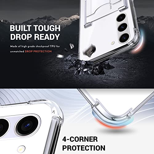 Shields Up for Samsung Galaxy S23 Plus Case with Card Holder Stand, Clear - color: Clear, size: Galaxy S23 Plus