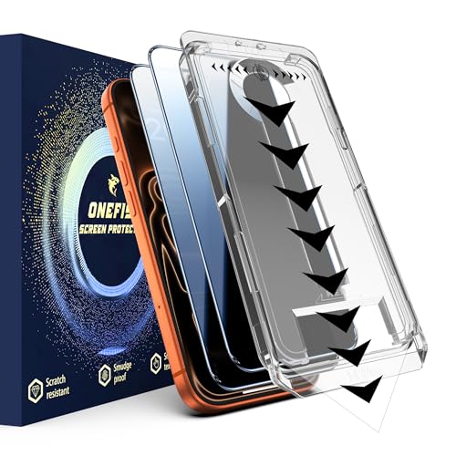 OneFish Privacy Screen Protector for iPhone 17 Pro Anti-Spy Tempered Glass Dust-Free Bubble-Free Anti-Fingerprint 9H Scratch Protection & Hassle-Free Installation Frame [2-Pack] - size: iPhone 17 Pro