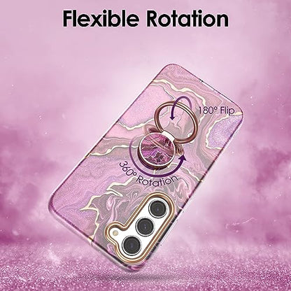 Phone Ring Grip Holder, 360° Rotation Cell Phone Grip Stand, Finger Ring Stand, Metal Finger Ring Grip Kickstand Compatible with iPhone 17 Pro Max 16 15 14 13 12 Magsafe Accessories, Purple - color: Lavender Purple