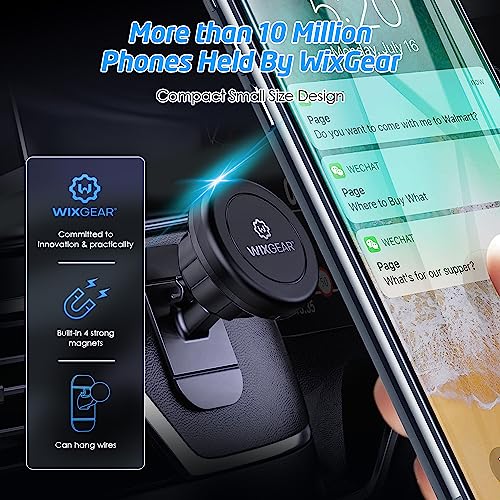 Magnetic Car Mount [2-Pack] - Universal Stick-On Dashboard Magnetic Phone Holder for Car, Strong Magnet Mount for Cell Phones & Mini Tablets with Swift-Snap Technology