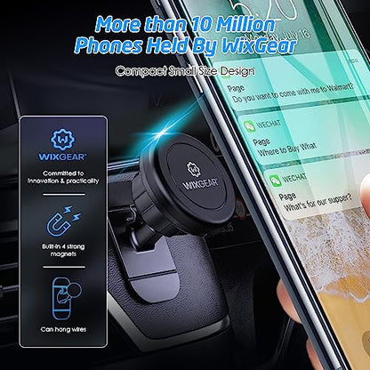 Magnetic Car Mount [2-Pack] - Universal Stick-On Dashboard Magnetic Phone Holder for Car, Strong Magnet Mount for Cell Phones & Mini Tablets with Swift-Snap Technology
