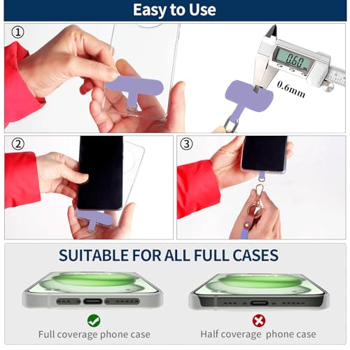 Hovmwey Stretchy Phone Lanyard Tether, 2 Pack Phone Leash Anti-theft Phone Strap for Anti-drop Outdoor Hiking Cycling Climbing Universal for Most Cell Phones, Lavender - color: Lavender