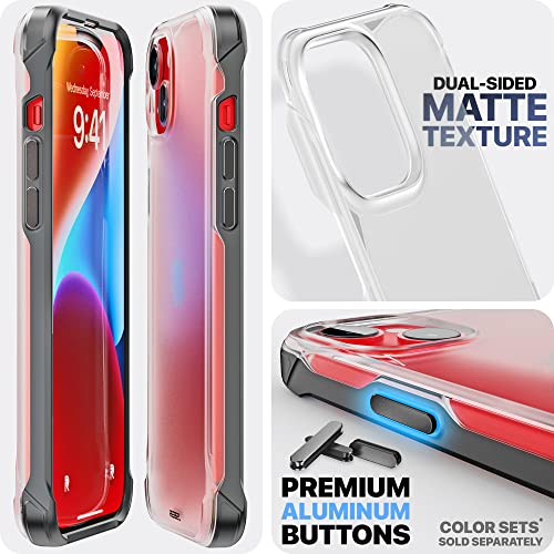 Phone REBEL Clear Case for iPhone 14 Plus [Frosted Series Gen-4] Translucent Matte Texture, Non-Yellowing, Protective Shockproof Bumpers, Metal Buttons, 6.7 Inch 2023 Cover (Frosted Black, No MagSafe) - color: Frosted Black, No MagSafe, size: iPhone 14 Pl
