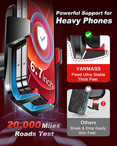 VANMASS 【85+LBS Strongest Suction & Military-Grade Ultimate Car Phone Mount - color: Red