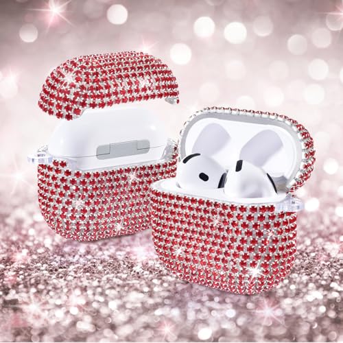 VISOOM Airpods 5 4 Cases iPods 4/5 Cover for Women,Unique Jewelry Design - color: J-Christmas Red, size: Airpods 4/5(2024/2026)