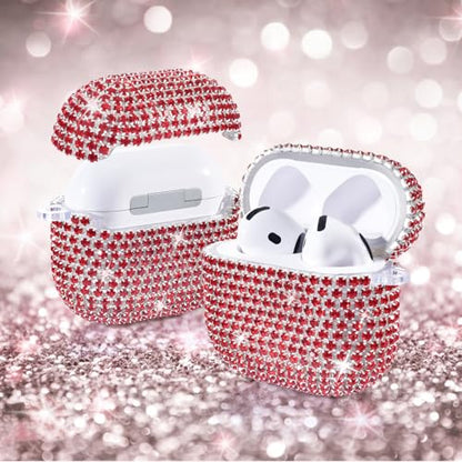 VISOOM Airpods 5 4 Cases iPods 4/5 Cover for Women,Unique Jewelry Design - color: J-Christmas Red, size: Airpods 4/5(2024/2026)