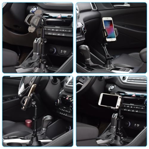 Bittwee Cup Holder Phone Mount, Adjustable Car Phone Holder, Blue - color: Blue