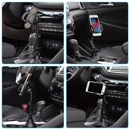 Bittwee Cup Holder Phone Mount, Adjustable Car Phone Holder, Yellow - color: Yellow