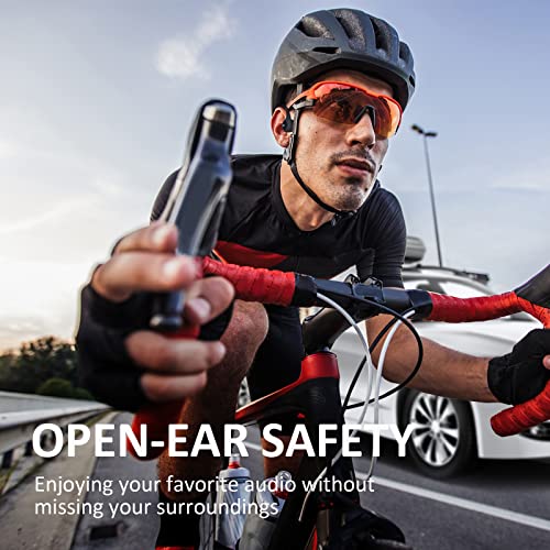 Bone Conduction Headphones - Open-Ear Headphones with MIC, Bluetooth 5.4, 20Hr Long Battery Life, IPX5 Waterproof for Sports Workouts Cycling Running Gym Hiking,Black