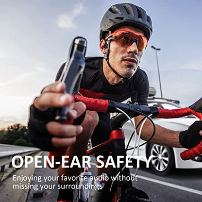 Bone Conduction Headphones - Open-Ear Headphones with MIC, Bluetooth 5.4, 20Hr Long Battery Life, IPX5 Waterproof for Sports Workouts Cycling Running Gym Hiking,Black