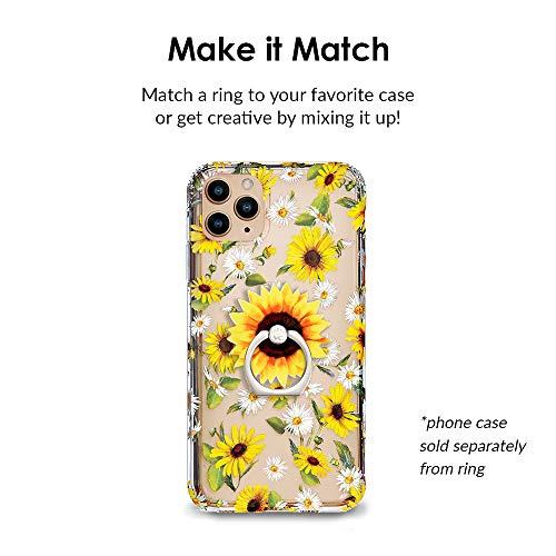 VELVET CAVIAR Cell Phone Ring Holder - Finger Ring & Stand - Improves Phone Grip Compatible with iPhone, Galaxy, Most Smartphones (Sunflower) - color: Sunflower