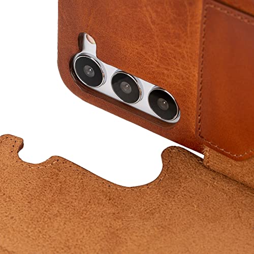 Venito Florence Leather Wallet Phone Case Compatible with Samsung Galaxy S23 Plus (6.6 inches) Case - Extra Secure with RFID Blocking - Detachable Phone Wallet (Antique Brown) - color: Antique Brown, size: S23 Plus
