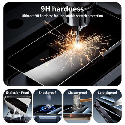 Privacy Screen Protector for Samsung A16/A26/A17, Anti-Spy Tempered Glass, Double Shatterproof 9H Hardness, Private Black Dark Protection, Anti-Scratch Impact Resistant Case-Friendly - 3 Pack - color: A16/A26/A17 Black