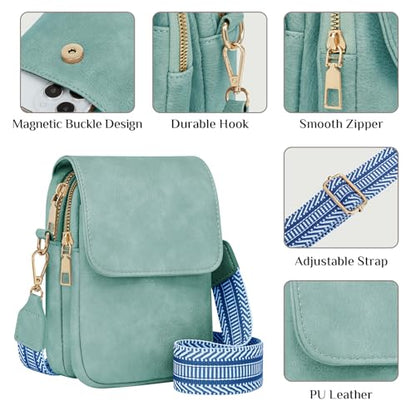 Fashion Small Crossbody Bags for Women Trendy Designer Cell Phone Purses | Adjustable Straps,with Card Holder,Detachable Wristlet Strap,small Cross Body Bag for Woman,Mini Bags,Travel Purse,Work,Gym - color: Lightblue