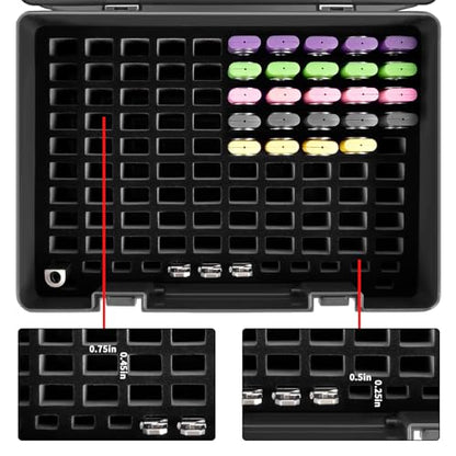 FULLCASE USB Flash Drive Case,104-Slot Thumb Drive Storage Organizer Black - color: Black