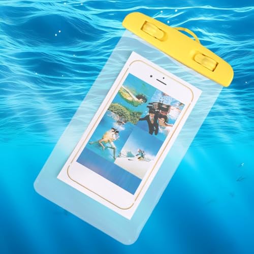 Phone Waterproof Pouch Touchscreen Compatible Cycling Smartphone Bag for Beach Cruise Vacation Swimming Kayaking Diving Travel Yellow - color: Yellow