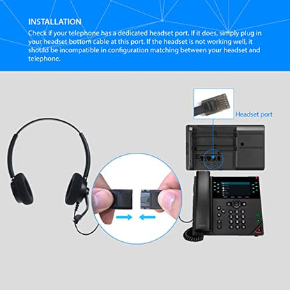 IPD IPH-165 Phone Headset with Noise Cancelling Microphone for Office and Call Center-Compatible with Avaya 1608 1616 9601 9608 9611 9611G 9620 9621 9630 9631 9640 9641 9650 9670 J139 J159 J169 J179 - color: 165-BL-FOAM