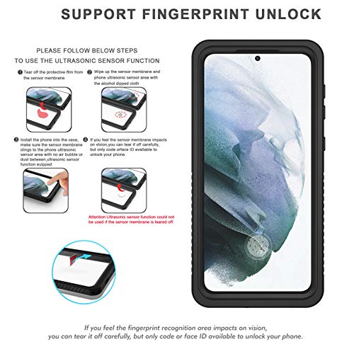 Lanhiem for Samsung Galaxy S21+ Plus Case, IP68 Waterproof Dustproof, Built-in Screen Protector, Rugged Full Body Shockproof Protective Phone Cover for Galaxy S21 Plus 5G 6.7 Inch, Black - size: for Galaxy S21+
