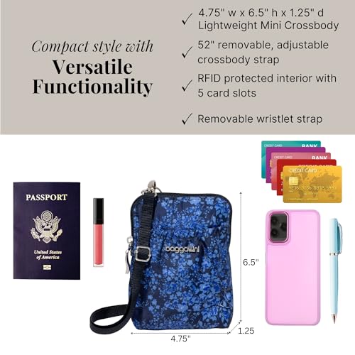 Baggallini RFID Bryant Pouch - color: Ink Hydrangea