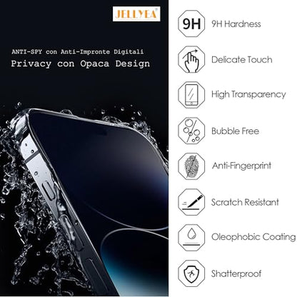 3 Pack for iPhone 16 Pro Matte Privacy Screen Protector | Full Coverage 9H Anti-fingerprint Anti-Spy Matte Tempered Glass for iPhone 16 Pro,6.3” - size: iPhone 16 Pro - 6.3"