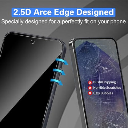 [2+2 Pack] Samsung Galaxy A35 5G 6.6 inch Privacy Screen Protector, 2X Anti Spy Film + 2X Camera Lens Tempered Glass, [28° Anti Peep] [9H Hardness] [Anti-Scratch] [No Bubble] Case Friendly - Black - color: Galaxy A35 Privacy Screen Protector + Camera Lens