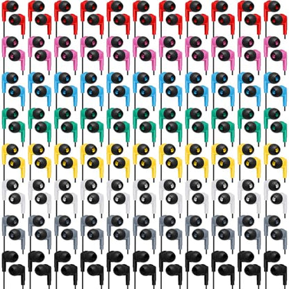 Kigeli 300 Packs Wired Earbuds Bulk, Pure Black - color: Pure Black