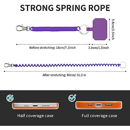 HOTEMIA Phone Tether Lanyard Anti Theft Phone Strap with Carabiner Anti-drop Outdoor Skiing Hiking Cycling fishing Climbing fit iPhone and Most Cell Phone (Black+Purple) - color: Black+purple