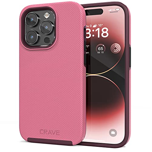 Crave Dual Guard for iPhone 14 Pro, Shockproof Protection Dual Layer Case for Apple iPhone 14 Pro (6.1") - Berry - color: Berry