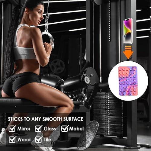 Silicone Phone Case Double Sided Suction Cup Mount Cell Phone Accessories Holder Phone Stand For Selfies Leave no Trace Washable (1PCS Black)