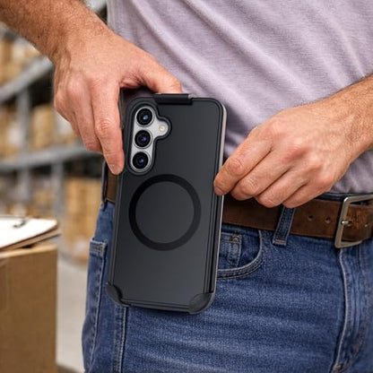 Encased SlimShield for Samsung Galaxy S26 Plus Case with Belt Clip (Compatible with MagSafe) Slim Protective Case & Holster (Black) - color: Black, size: S26 Plus
