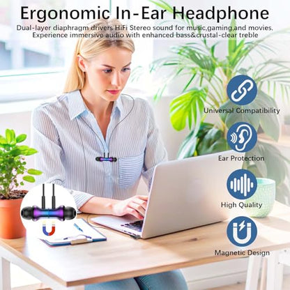 USB C Earbuds for Samsung S26 S25 Wired C Plug Headphones 90° Right Angle