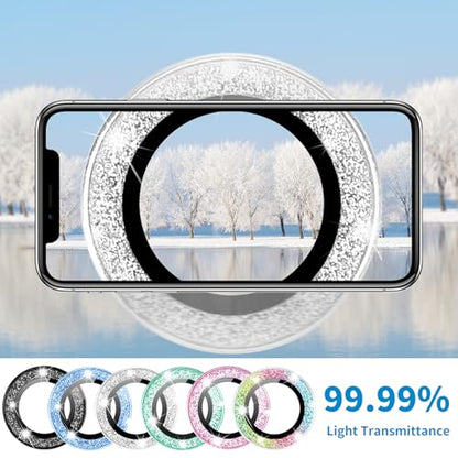 Designed for iPhone 16 and 16 Plus Camera Lens Protector, Bling Glitter Diamond Lens Cover 9H Tempered Glass Camera Cover Anti Scratch Shockproof Screen Protector - color: Teal Glitter