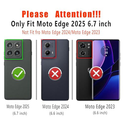 for Motorola Moto Edge 5G 2025 Case, Heavy Duty Protective Case with [3 in 1] Rugged Rubber Shockproof Protection Cover for Moto Edge 2025(Black) - color: Black