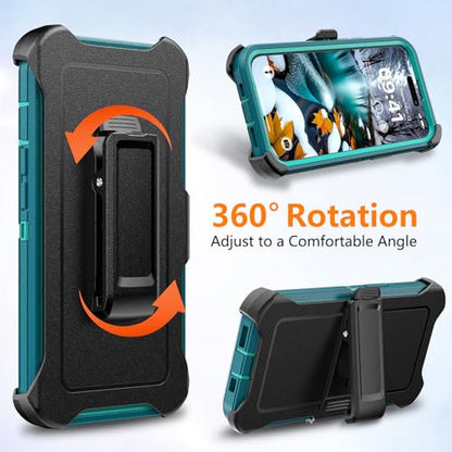 TUTUKII Magnetic for iPhone iPhone 15, 14 & 13 Case with Belt Clip Holster Dark Green - color: Green with Clip