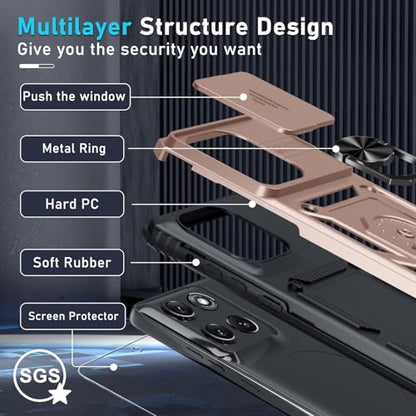 for Moto G Stylus 5G 2026/2025 Case Built in Slide Camera Cover - color: Rose Gold, size: Moto G Stylus 5G 2026/2025