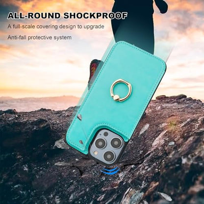 ONETOP for iPhone 16 Pro Max Wallet Case with Credit Card Holder,LightBlue - color: Light Blue