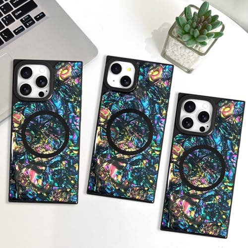 AIGOMARA Magnetic Rectangle for iPhone 14 Pro Max Case, Abalone Shell - color: Abalone, size: iPhone 14 Pro Max