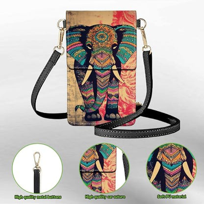 Small Crossbody Bags with Adjustable Shoulder Strap - color: Bohemian Elephant