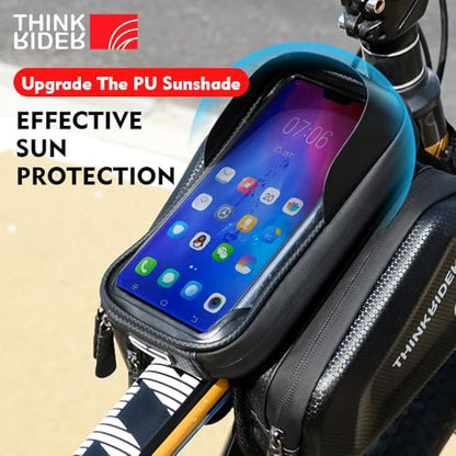 ThinkRider Bike Bag 2L Frame Front Tube Cycling Bag Bicycle Waterproof Phone Case Holder 7 Inches Touchscreen Bag Accessories